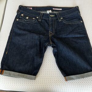 True Religion Dark Blue Denim Shorts